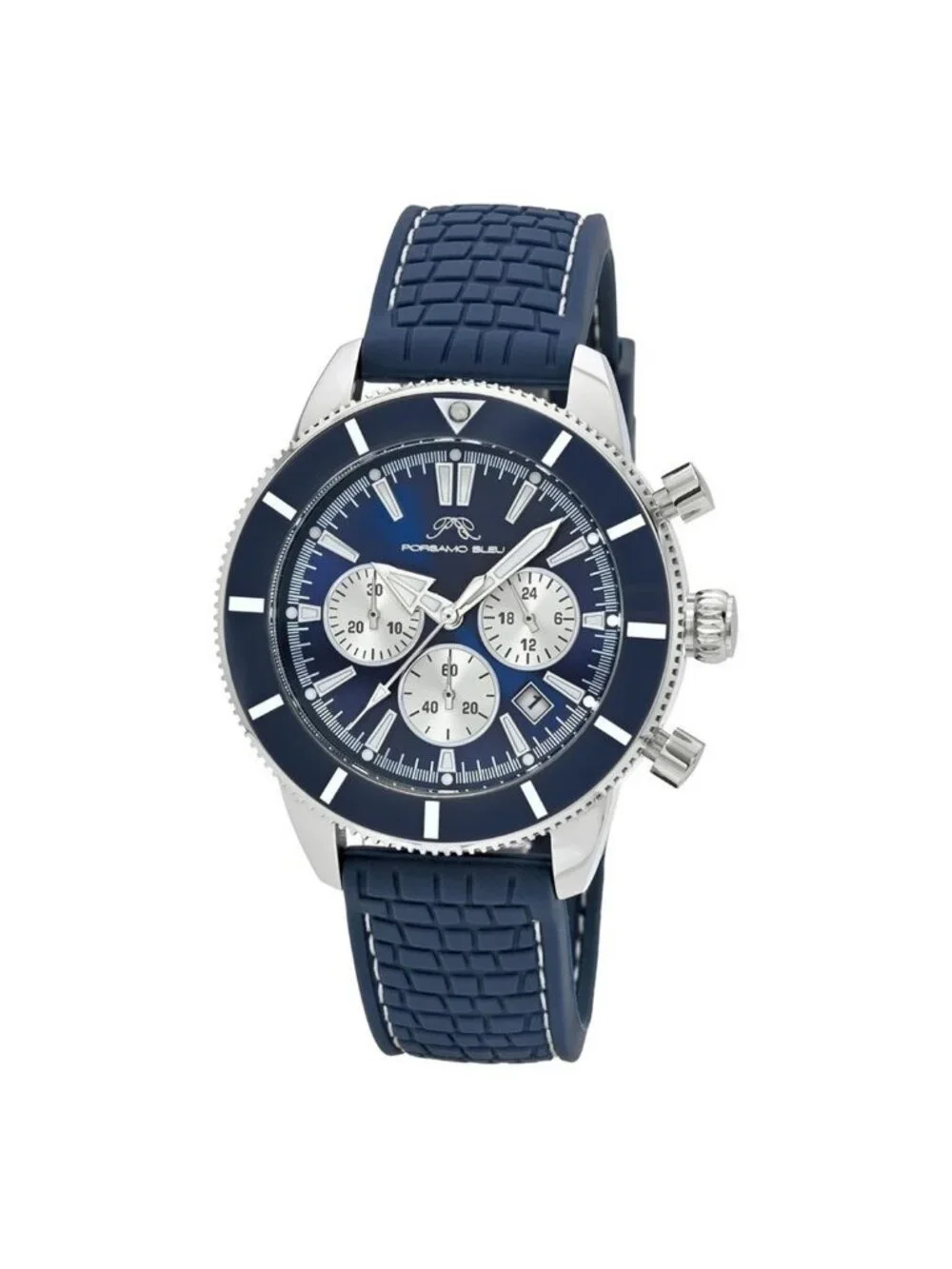 NWT Porsamo Bleu Brandon Chronograph Quartz Blue Dial Men's Watch